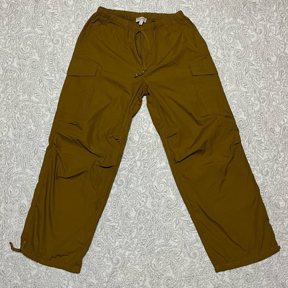 Pilcro Anthropologie Parachute Pants Cargo Drawstring Bronze 100% cotton.
